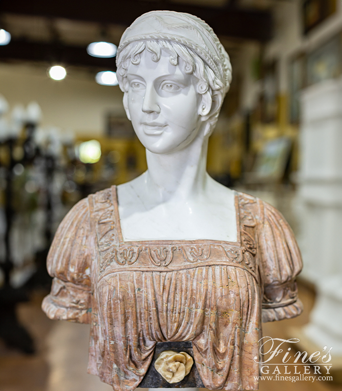 Marble Statues  - Female Marble Bust - MBT-410